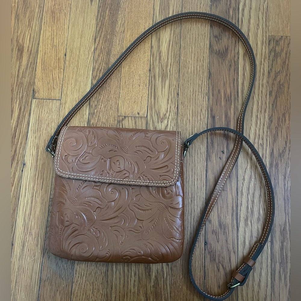 Patricia Nash Brown Leather Crossbody Bag